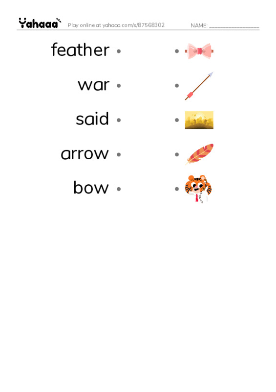 RAZ Vocabulary H: How the Mice Beat the Men PDF link match words worksheet