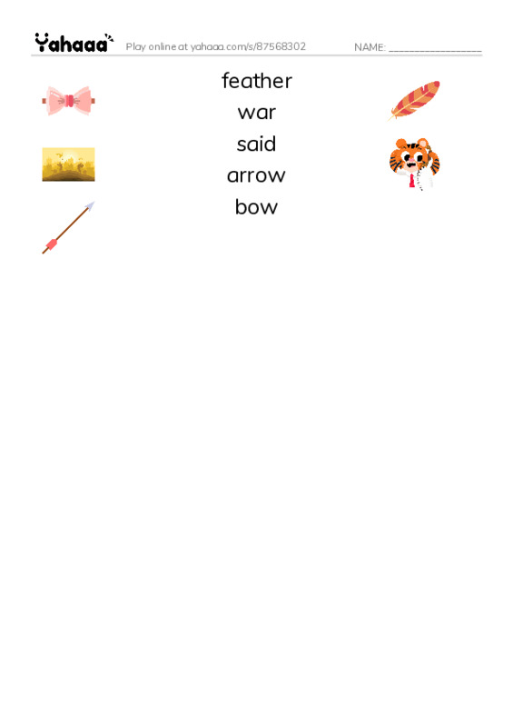 RAZ Vocabulary H: How the Mice Beat the Men PDF three columns match words