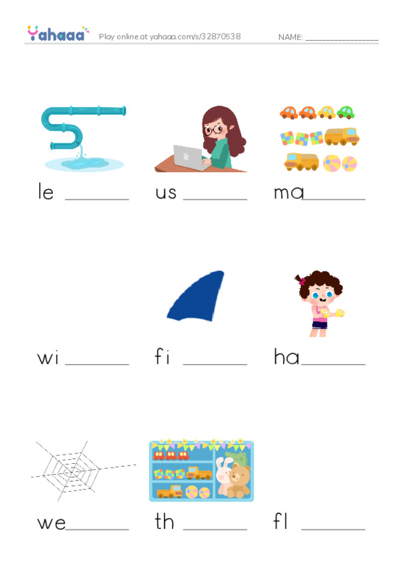 RAZ Vocabulary H: Legs Wings Fins and Flippers PDF worksheet to fill in words gaps