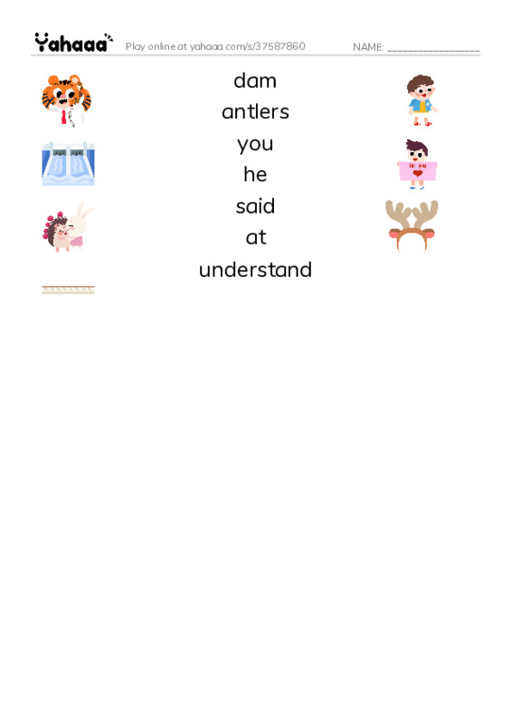 RAZ Vocabulary H: Moose on the Move PDF three columns match words