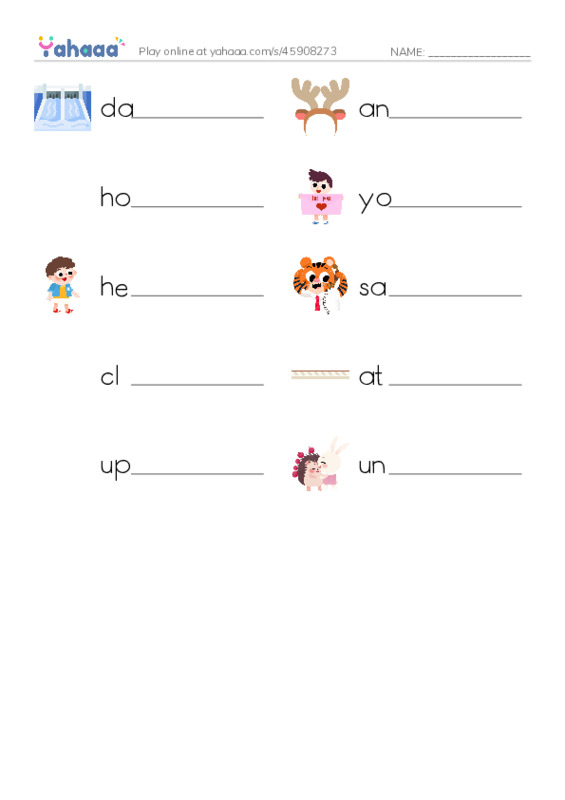 RAZ Vocabulary H: Moose on the Move PDF worksheet writing row