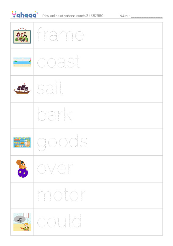 RAZ Vocabulary H: Ships and Boats PDF one column image words