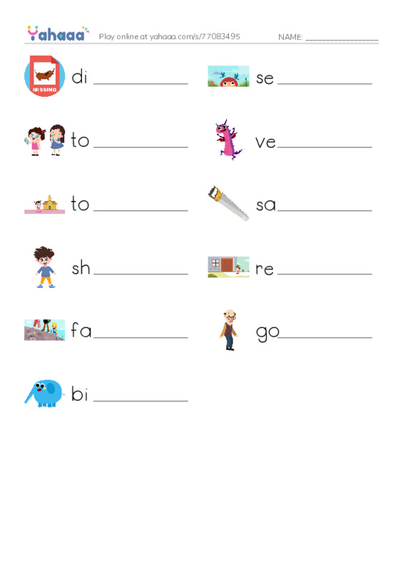 RAZ Vocabulary H: Smaller and Smaller PDF worksheet writing row