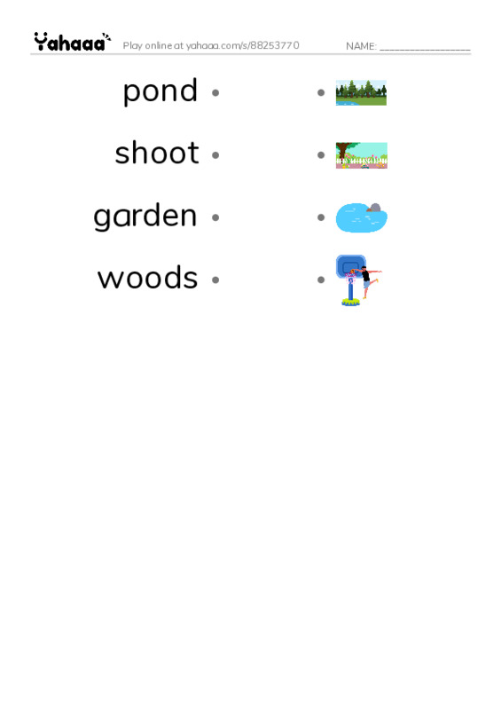 RAZ Vocabulary H: Spring Is Here PDF link match words worksheet