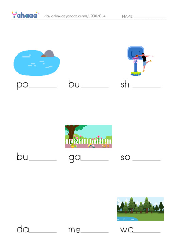 RAZ Vocabulary H: Spring Is Here PDF worksheet to fill in words gaps