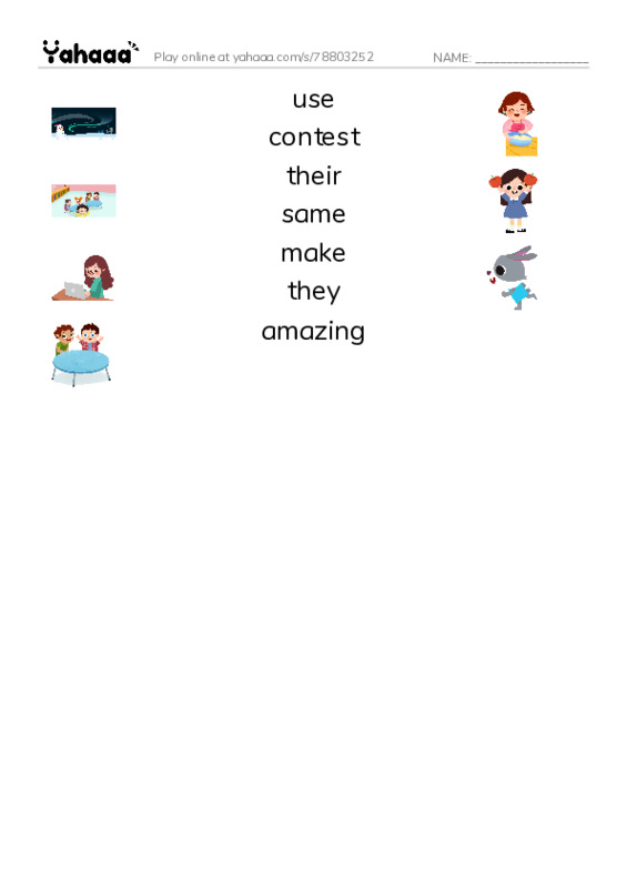 RAZ Vocabulary H: Statues in the Sand PDF three columns match words