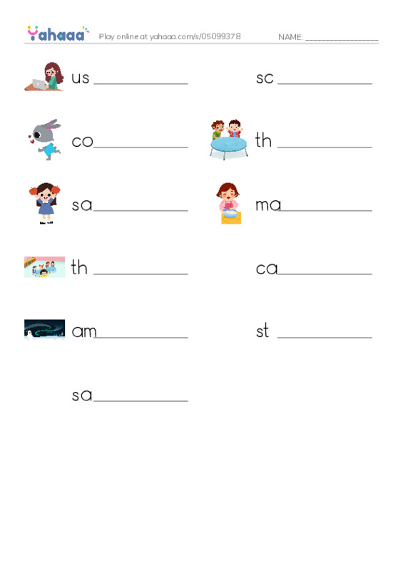RAZ Vocabulary H: Statues in the Sand PDF worksheet writing row
