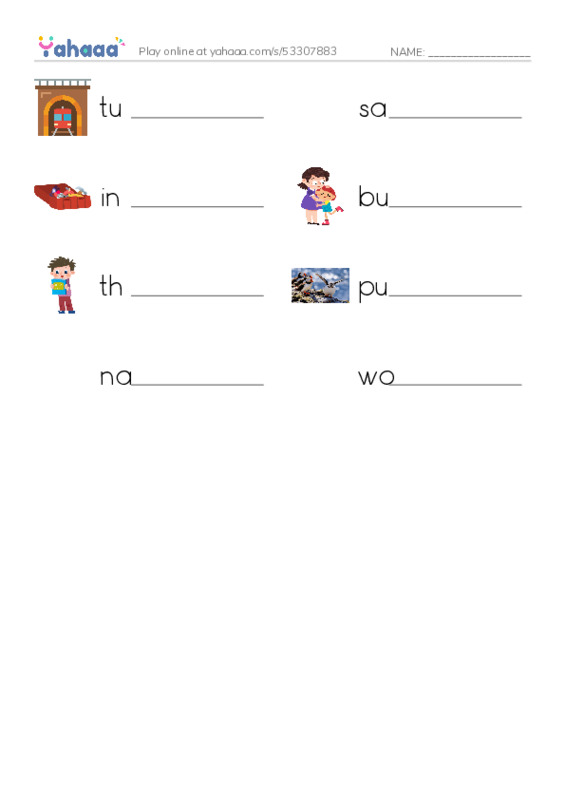 RAZ Vocabulary H: What Lives in This Hole PDF worksheet writing row