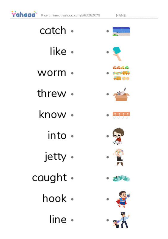 RAZ Vocabulary H: Wings Visit to Singapore PDF link match words worksheet