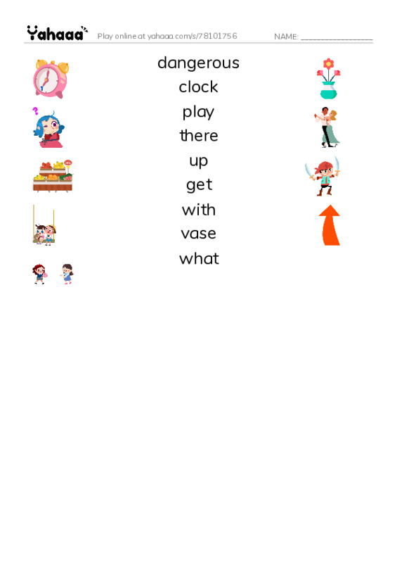 RAZ Vocabulary I: Alistairs Night PDF three columns match words