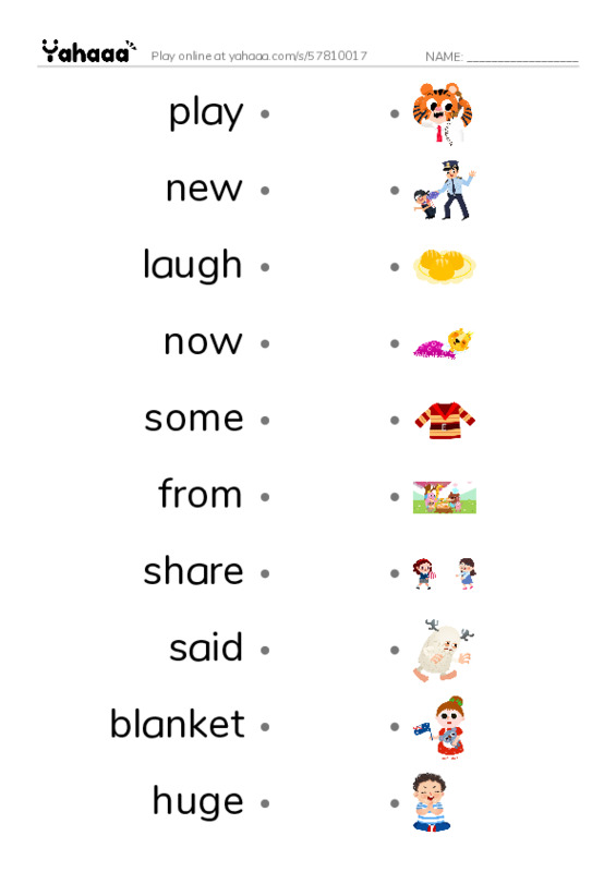 RAZ Vocabulary I: Arthurs Bad News Day1 PDF link match words worksheet