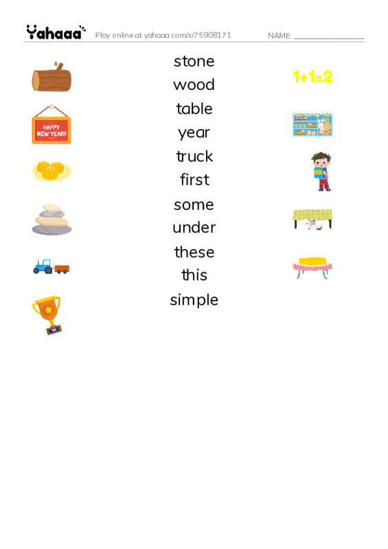 RAZ Vocabulary I: Building a Bridge PDF three columns match words