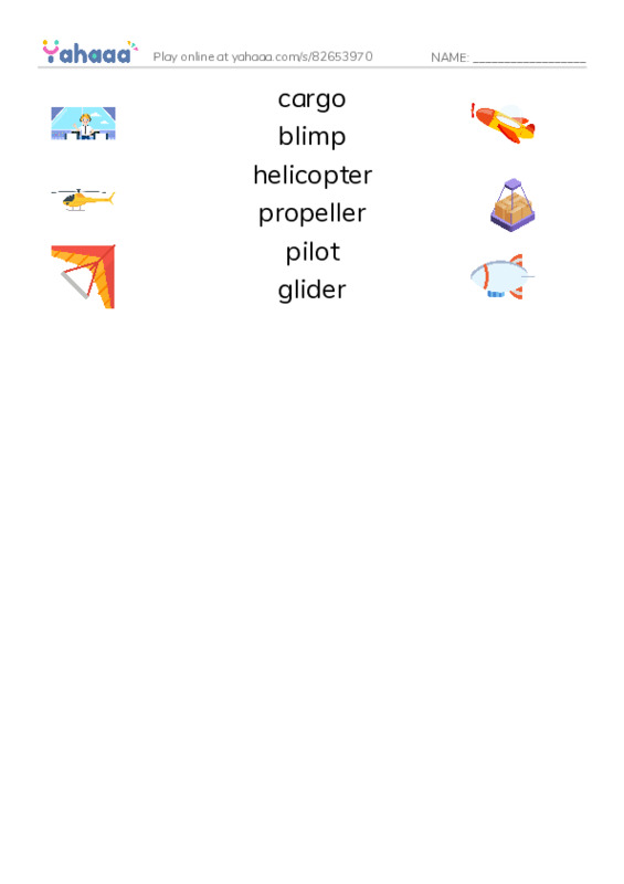 RAZ Vocabulary I: Fantastic Flying Machines PDF three columns match words