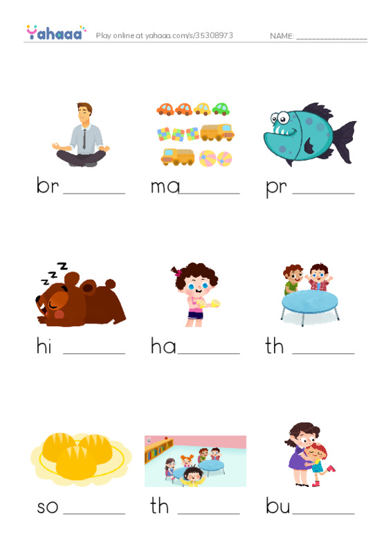 RAZ Vocabulary I: Hibernation PDF worksheet to fill in words gaps