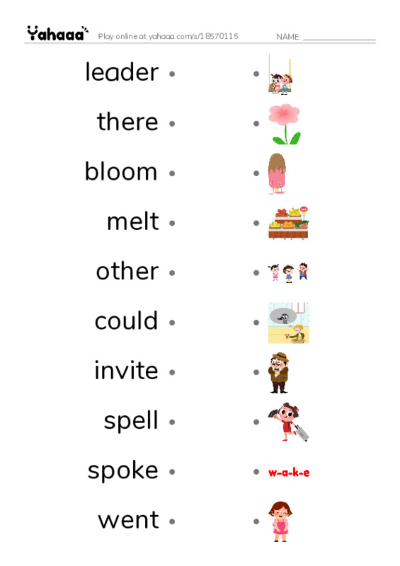 RAZ Vocabulary I: How Glooskap Found Summer PDF link match words worksheet