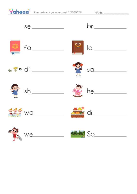 RAZ Vocabulary I: Ruby Bridges PDF worksheet writing row