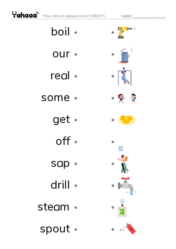 RAZ Vocabulary I: We Make Maple Syrup PDF link match words worksheet