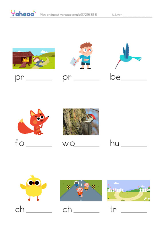 RAZ Vocabulary I: Why Robins Hop PDF worksheet to fill in words gaps