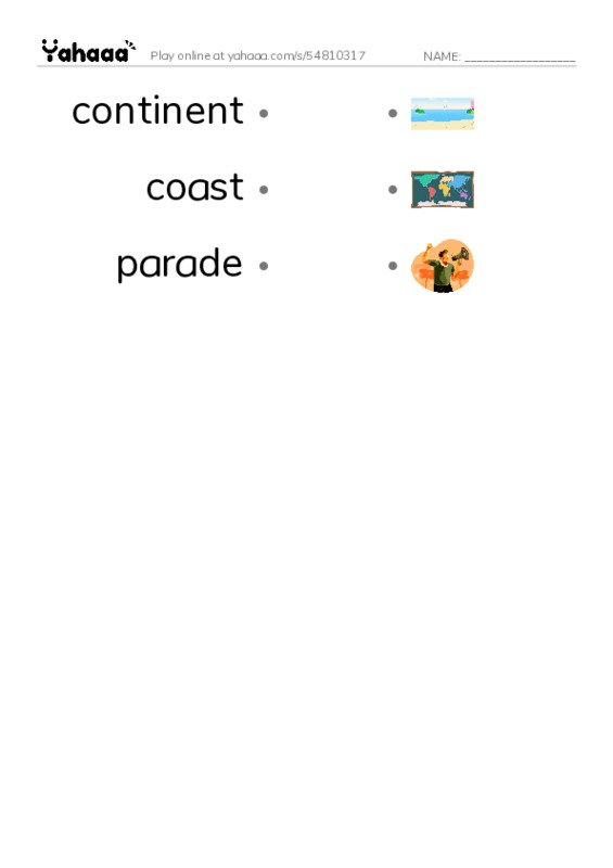 RAZ Vocabulary J: Brazil PDF link match words worksheet