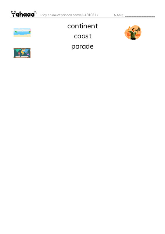 RAZ Vocabulary J: Brazil PDF three columns match words