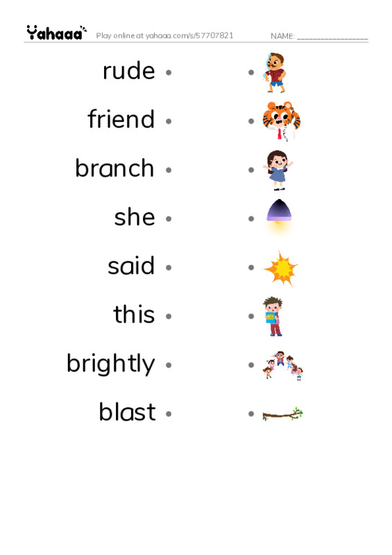 RAZ Vocabulary J: Can You Say Pterodactyl1 PDF link match words worksheet