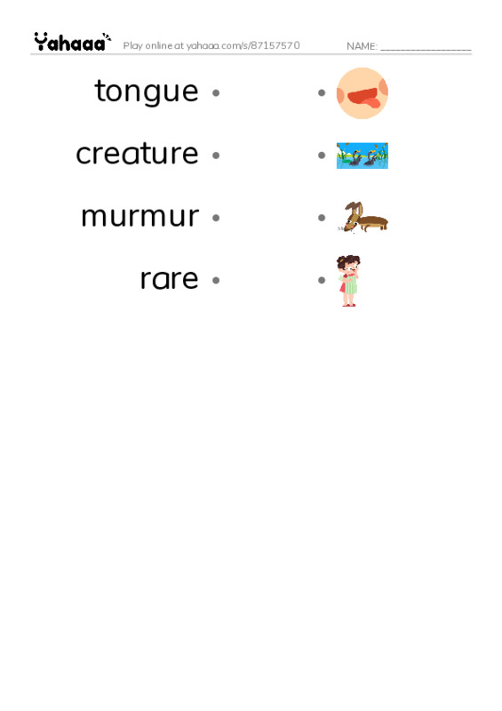 RAZ Vocabulary J: Can You Say Pterodactyl2 PDF link match words worksheet