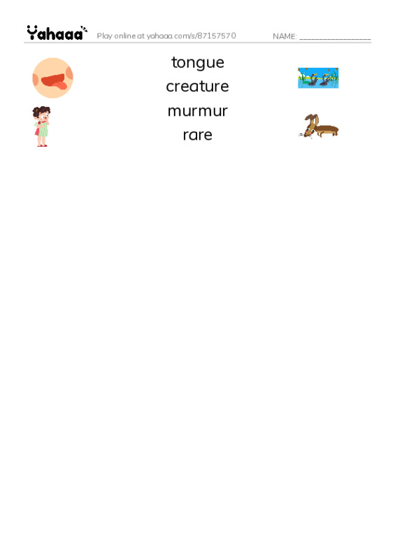 RAZ Vocabulary J: Can You Say Pterodactyl2 PDF three columns match words