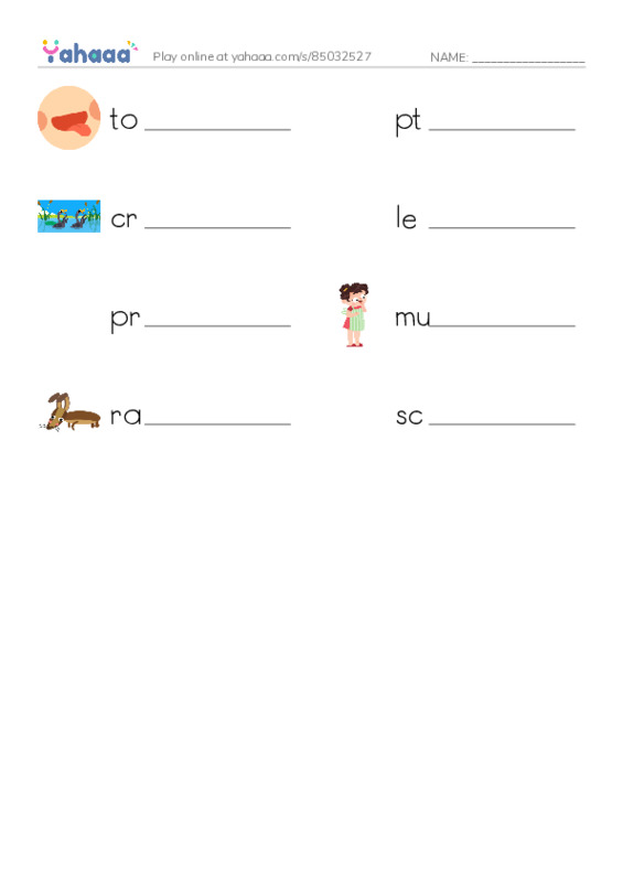 RAZ Vocabulary J: Can You Say Pterodactyl2 PDF worksheet writing row