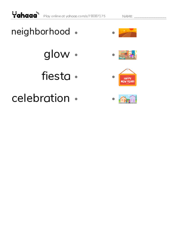 RAZ Vocabulary J: Feliz Navidad Carlos PDF link match words worksheet