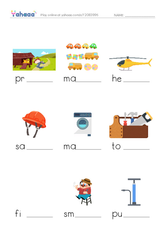 RAZ Vocabulary J: Firefighters PDF worksheet to fill in words gaps