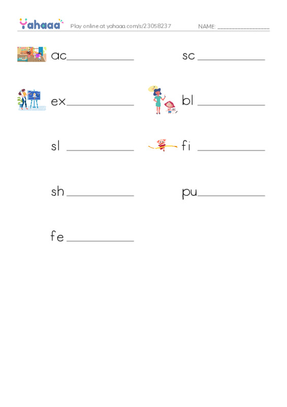 RAZ Vocabulary J: I Broke It PDF worksheet writing row