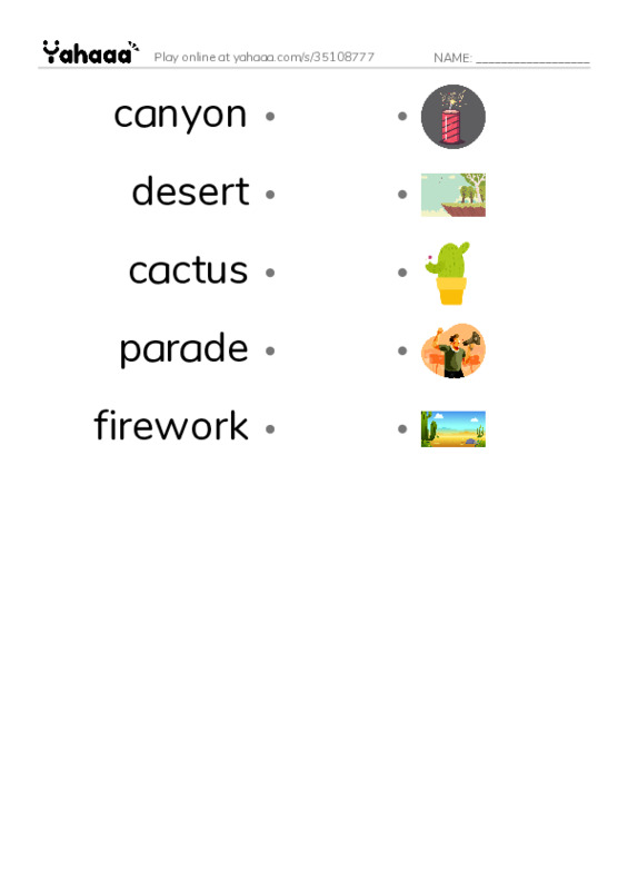 RAZ Vocabulary J: Mexico PDF link match words worksheet