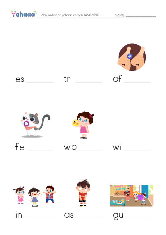 RAZ Vocabulary J: Monkey and Crocodile PDF worksheet to fill in words gaps