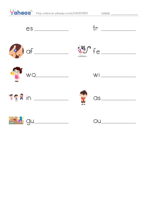 RAZ Vocabulary J: Monkey and Crocodile PDF worksheet writing row