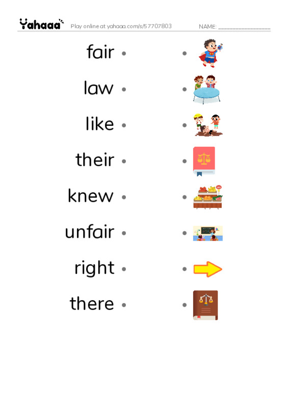 RAZ Vocabulary J: Riding with Rosa Parks PDF link match words worksheet