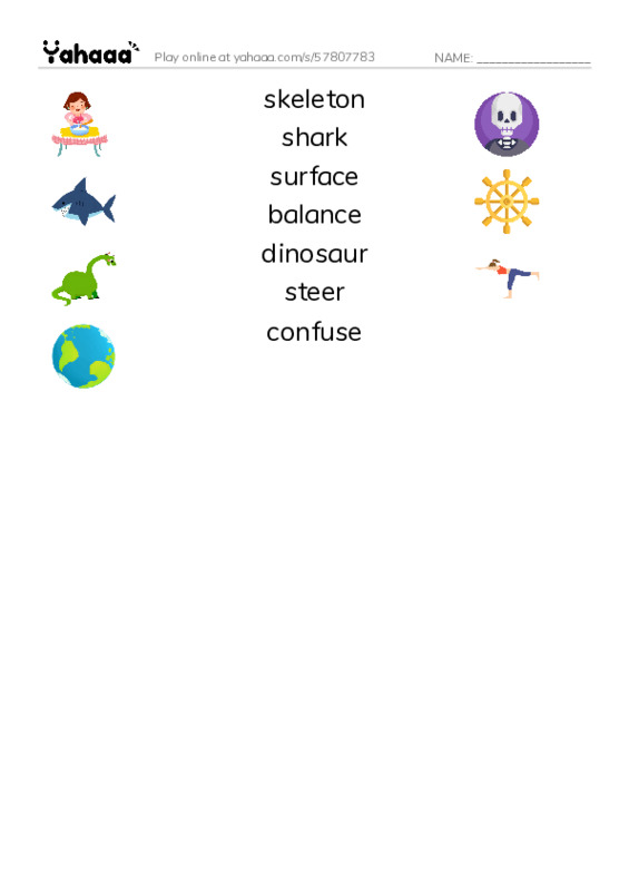RAZ Vocabulary J: Sharks PDF three columns match words