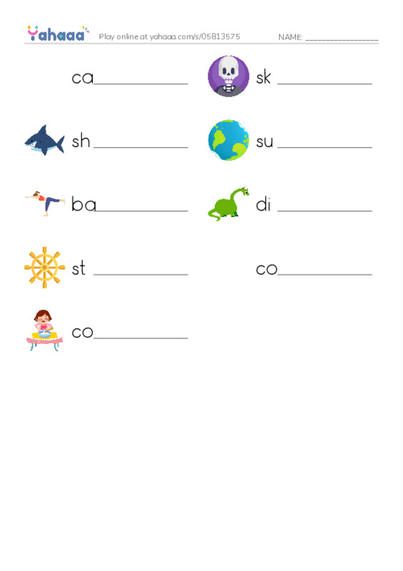 RAZ Vocabulary J: Sharks PDF worksheet writing row