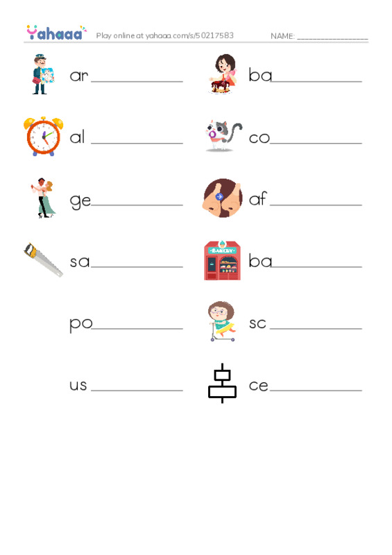 RAZ Vocabulary J: The Cinnamon Bun Mystery PDF worksheet writing row