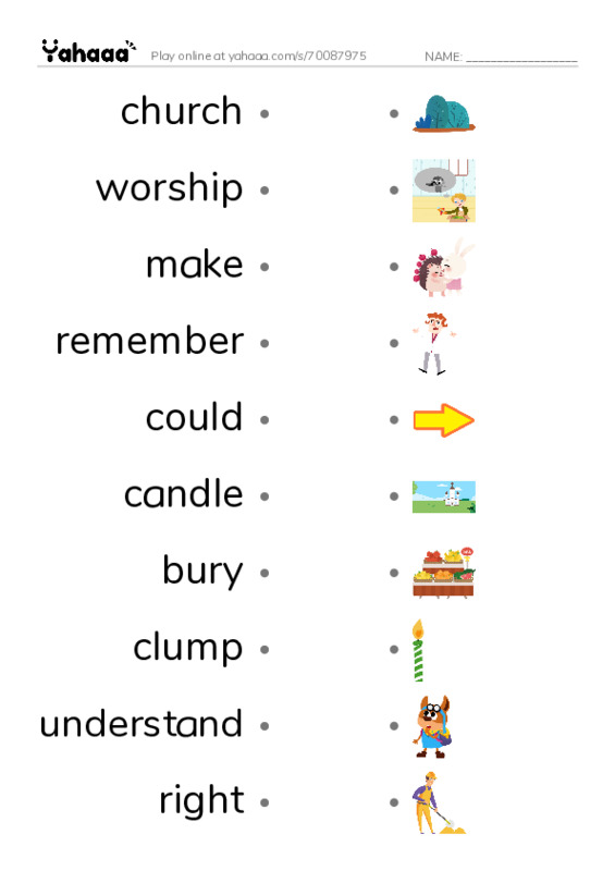 RAZ Vocabulary J: When Bad Things Happen PDF link match words worksheet