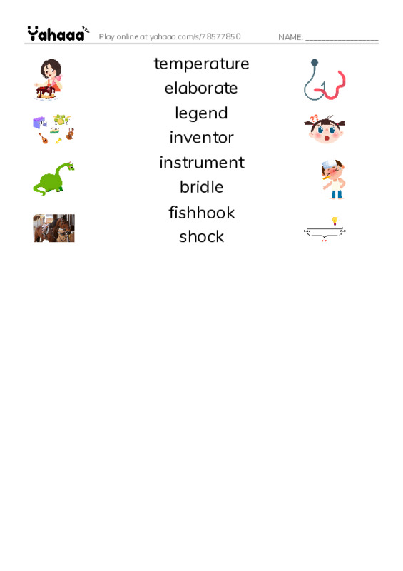 RAZ Vocabulary K: All About Kites PDF three columns match words