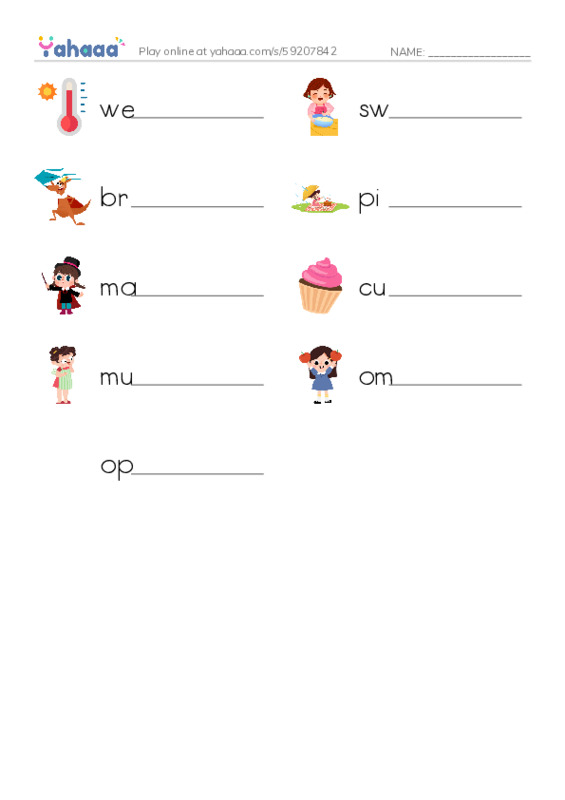 RAZ Vocabulary K: Anna and the Magic Coat PDF worksheet writing row