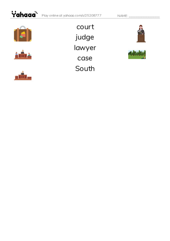 RAZ Vocabulary K: Good for Thurgood PDF three columns match words