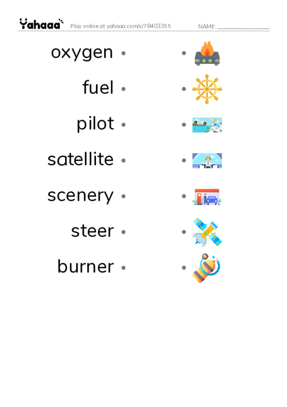 RAZ Vocabulary K: I Fly HotAir Balloons PDF link match words worksheet
