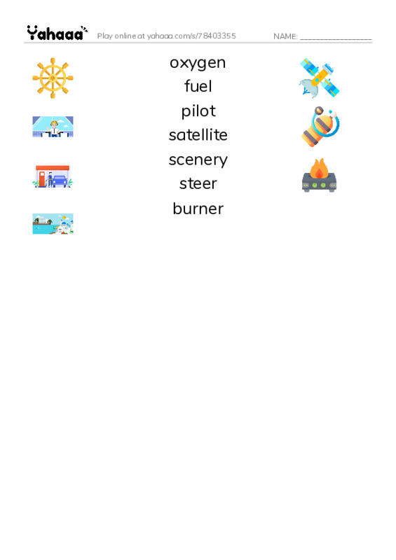 RAZ Vocabulary K: I Fly HotAir Balloons PDF three columns match words
