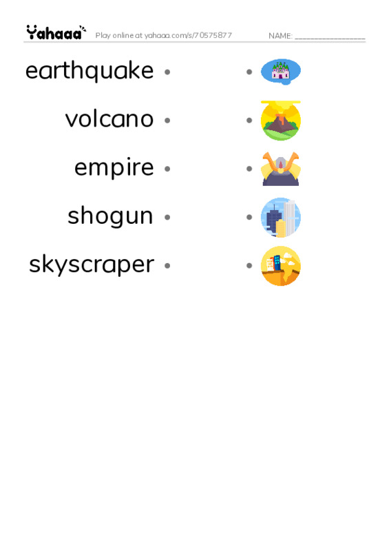 RAZ Vocabulary K: Japan PDF link match words worksheet