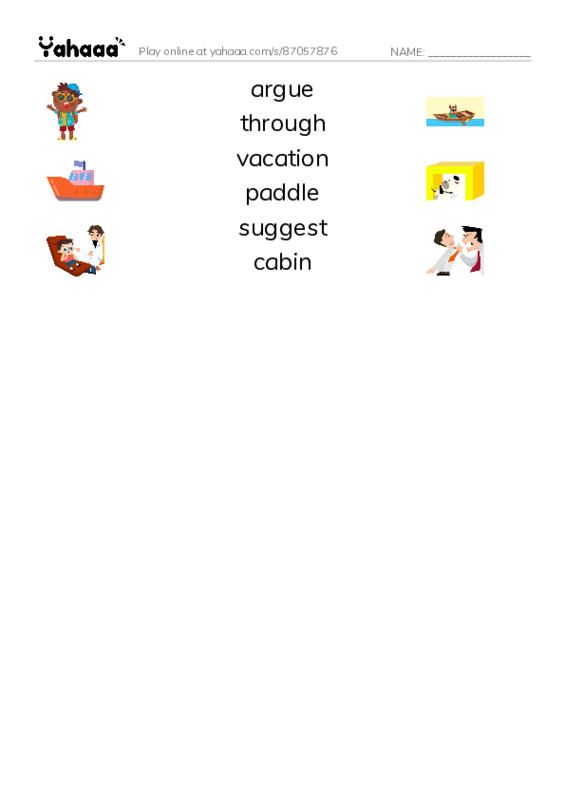 RAZ Vocabulary K: Soggy Stepsisters PDF three columns match words