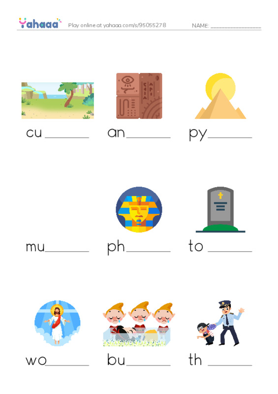 RAZ Vocabulary L: Ancient Egypt PDF worksheet to fill in words gaps