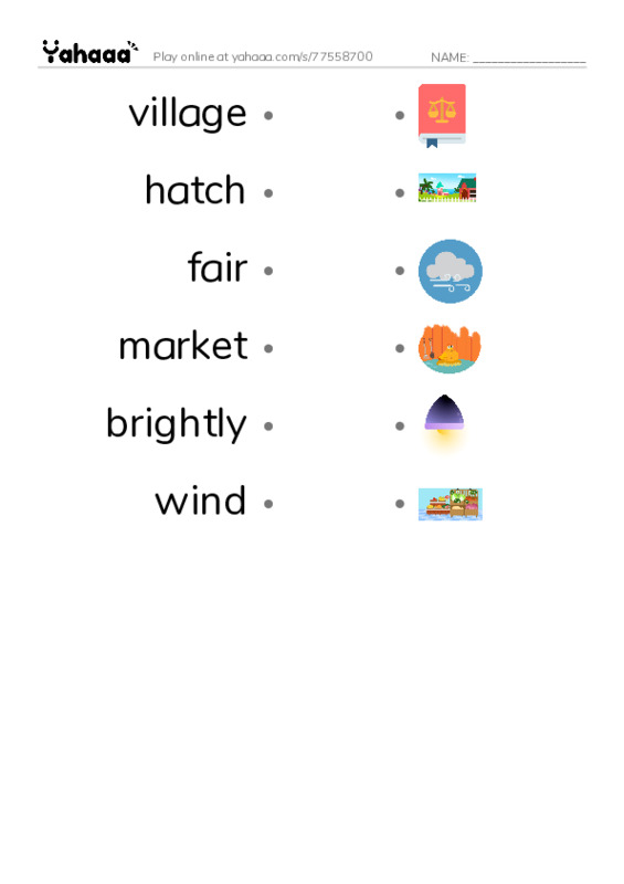 RAZ Vocabulary L: Anna and the Painted Eggs PDF link match words worksheet