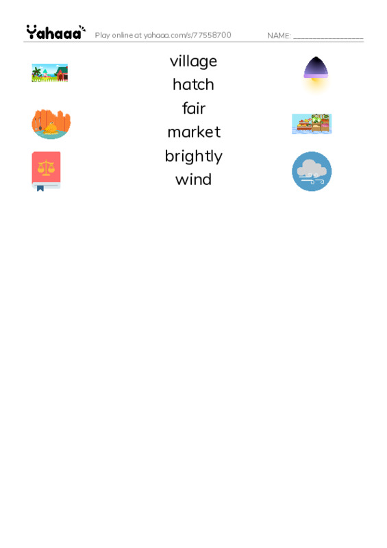 RAZ Vocabulary L: Anna and the Painted Eggs PDF three columns match words