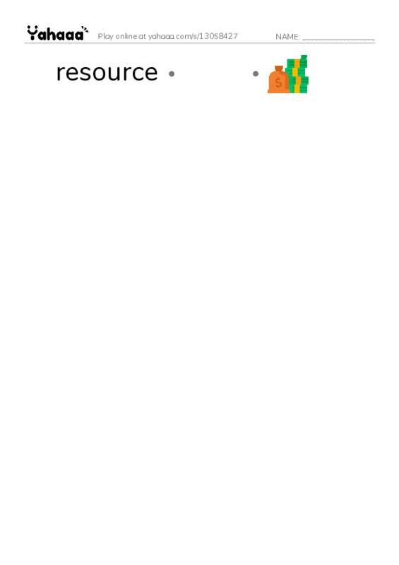 RAZ Vocabulary L: Big Machines2 PDF link match words worksheet